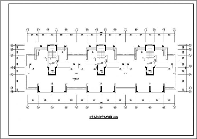 沿街9100平米11层框架结构商住楼给排水设计CAD图纸（1-2层商用）_图1