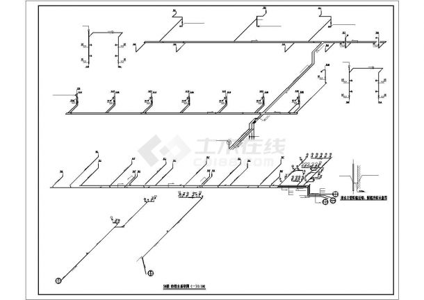 沿街9100平米11层框架结构商住楼给排水设计CAD图纸（1-2层商用）-图二