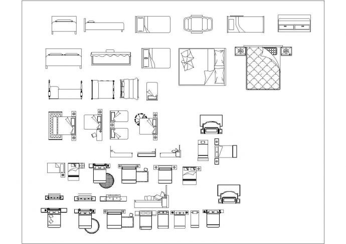 某各种床具CAD大样构造节点设计图_图1