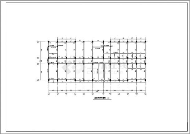 天津某大学4970平米6层砖混结构学生公寓楼结构设计CAD图纸-图一