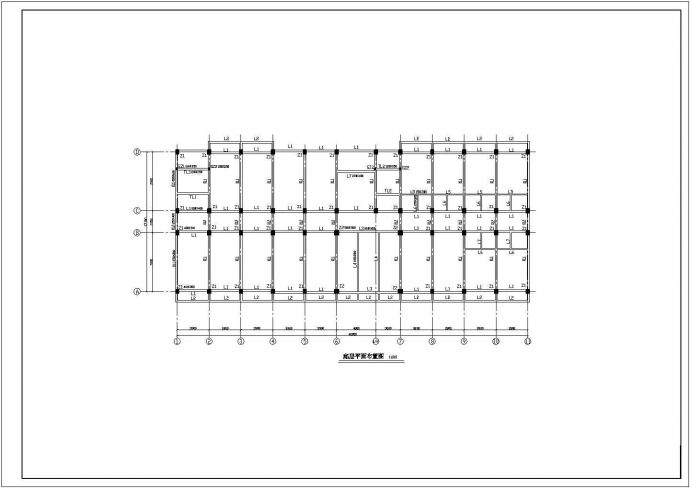 天津某大学4970平米6层砖混结构学生公寓楼结构设计CAD图纸_图1