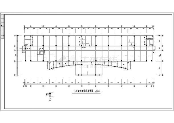 夹层框架办公楼建筑结构施工图（ 长78米 宽23.9米 ）-图一