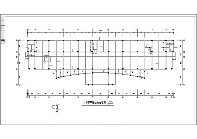 夹层框架办公楼建筑结构施工图（ 长78米 宽23.9米 ）_图1