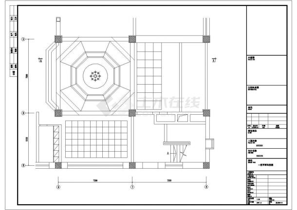 余姚市某连锁海鲜自助火锅全套装修设计CAD图纸-图二