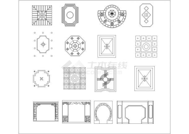 某各式天花CAD大样详细节点图-图一