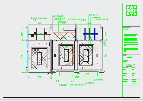 某黄金集团办公楼CAD施工设计图-图一