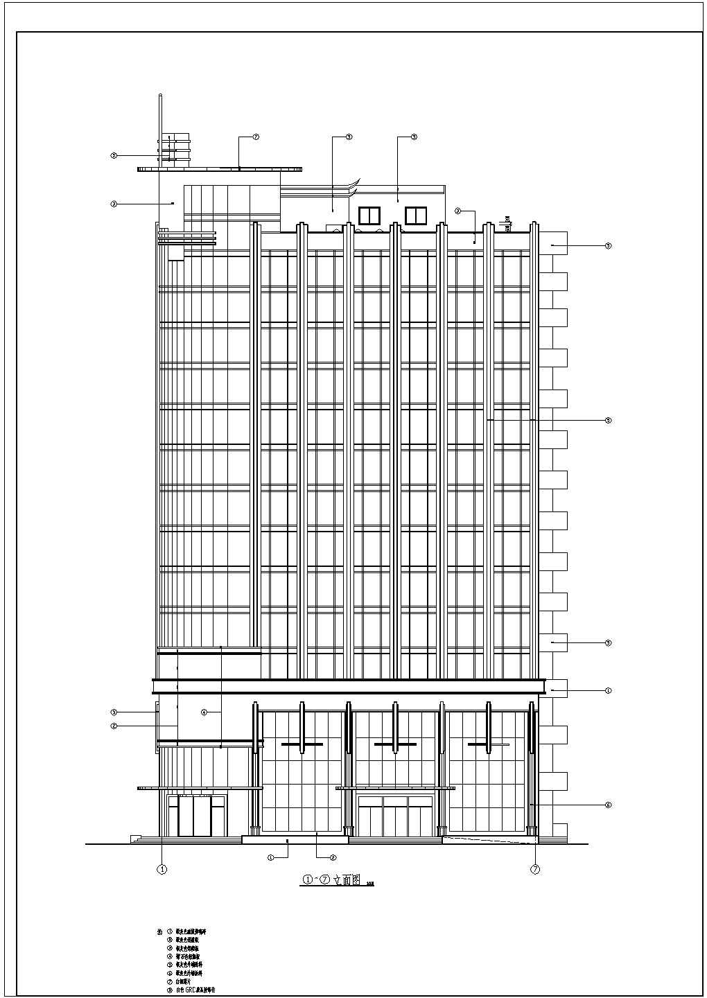 盐城市某高层住宅户型楼层平面图【1楼梯2电梯6户 2个组合 2室2厅 3室2厅 110至135平米之间】