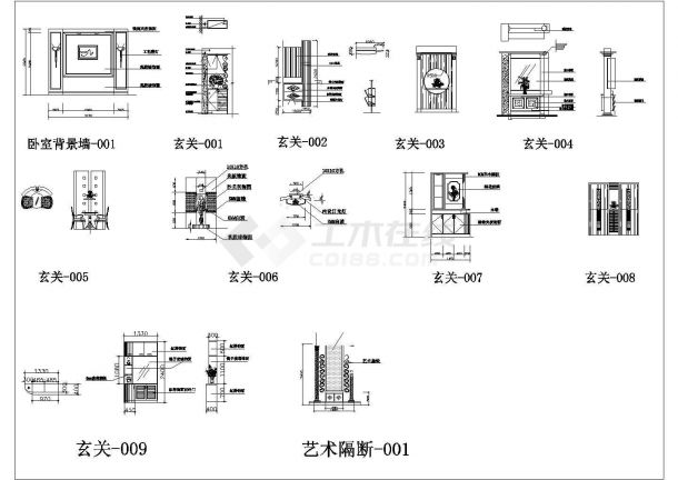 某CAD常用门及家具类模块-图一