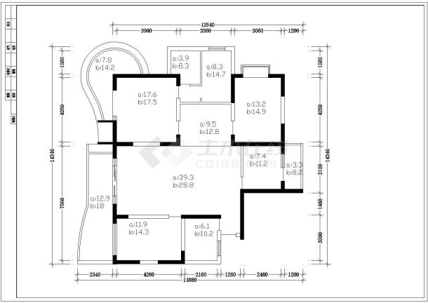 某欧式家装设计CAD详细节点完整平面图-图一