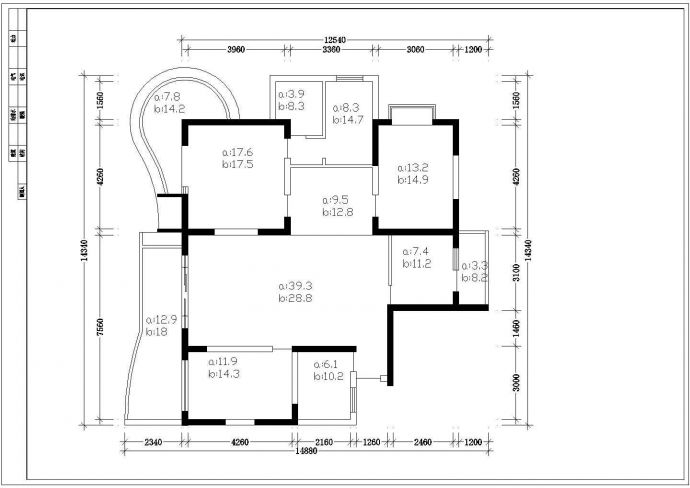 某欧式家装设计CAD详细节点完整平面图_图1