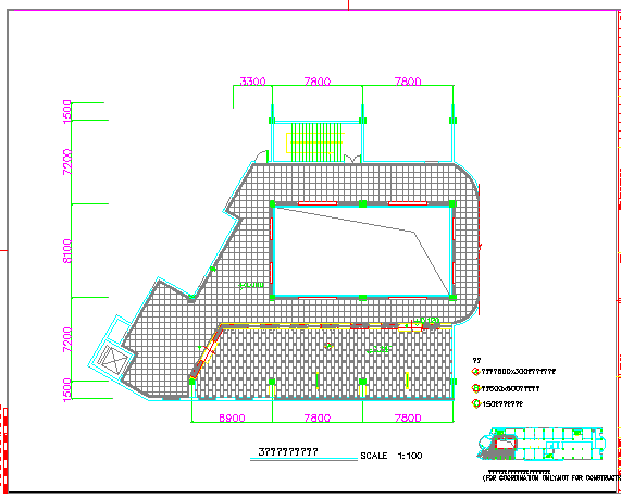 某中餐走廊CAD设计完整详细平面_图1