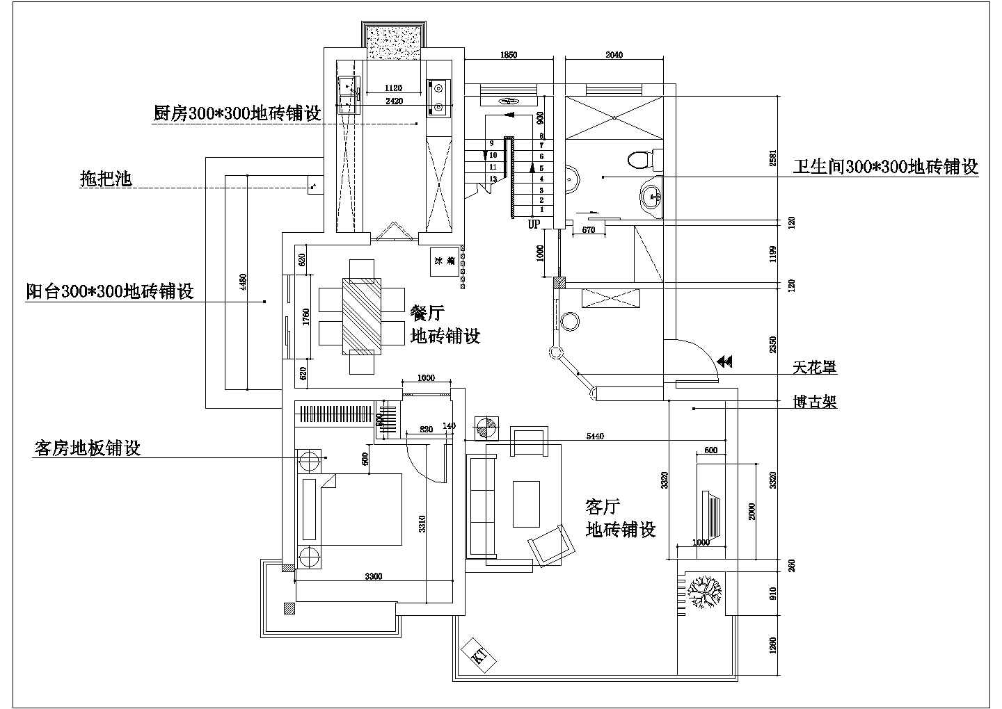 某中式家居CAD完整详细施工装修图