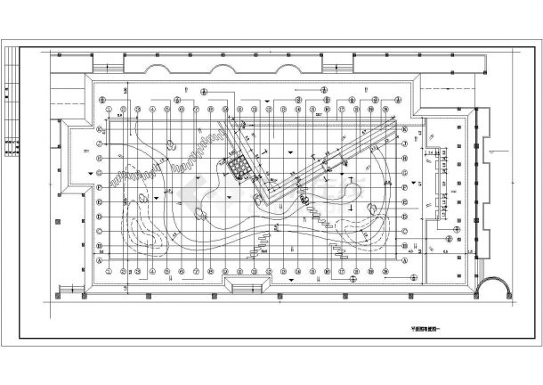 某学校施工图平面布置图CAD图-图二
