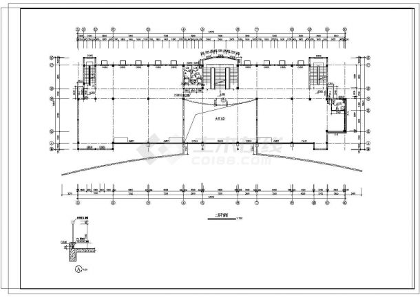 某2570平方米独栋办公楼建筑设计CAD施工图（共11张）-图二