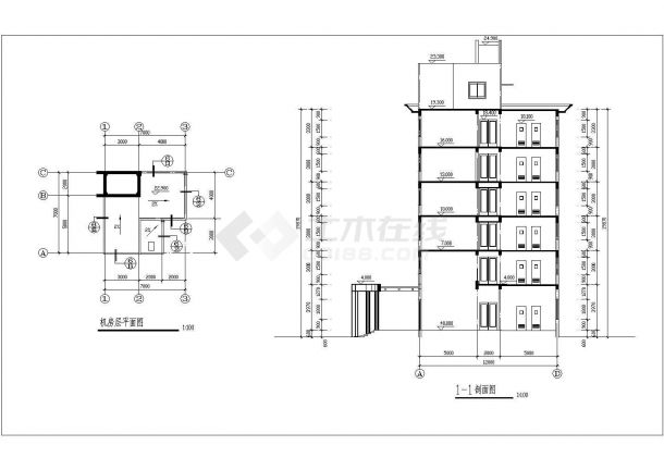 某厂区办公楼建筑设计cad施工图（标注详细，15图）-图二