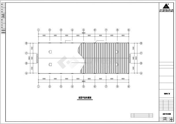 大同市某大型服装批发市场单层钢结构厂房建筑设计CAD图纸（16x48米）-图一