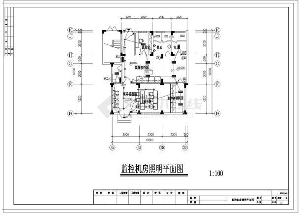 某地监控机房电气规划cad施工图纸-图二