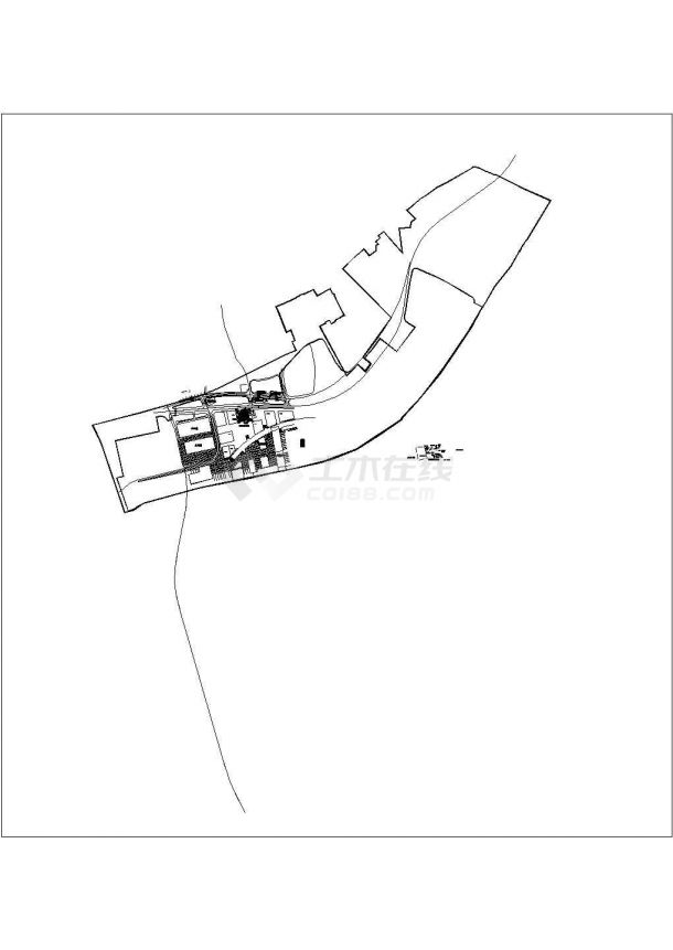 某1894.4平米展览展馆建筑施工图CAD结构施工图总平面图-图一