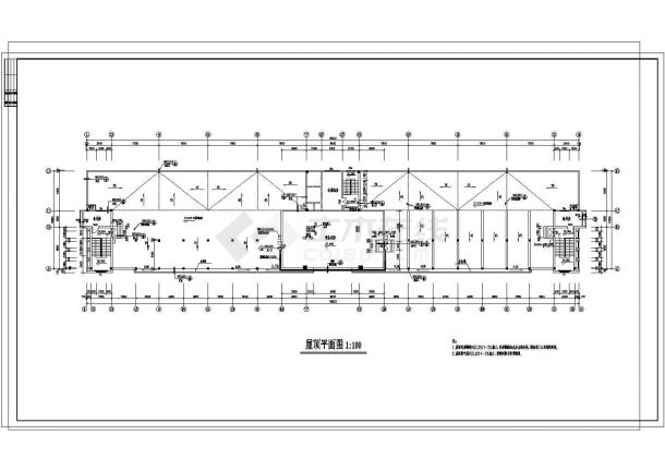 某9462平方米七层就业培训办公楼建筑设计图（长78.24米 宽24.14米）-图一