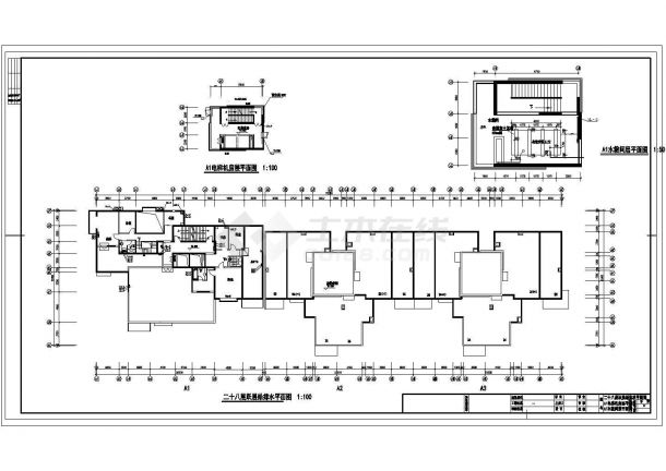 长75.2米宽21.9米-2+28层综合楼给排水施工图（共22张）-图二