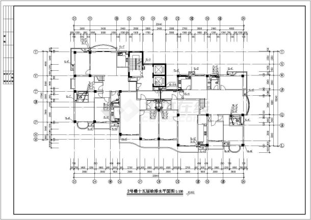 某市区高层住宅楼给排水施工图（共30张）-图二