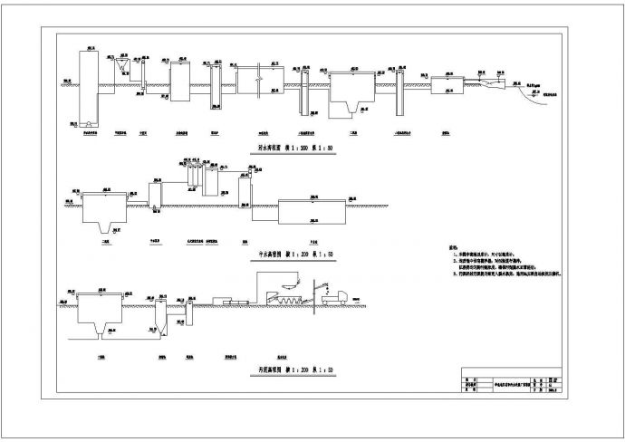 某地氧化沟工艺污水处理厂设计图（毕业设计）_图1