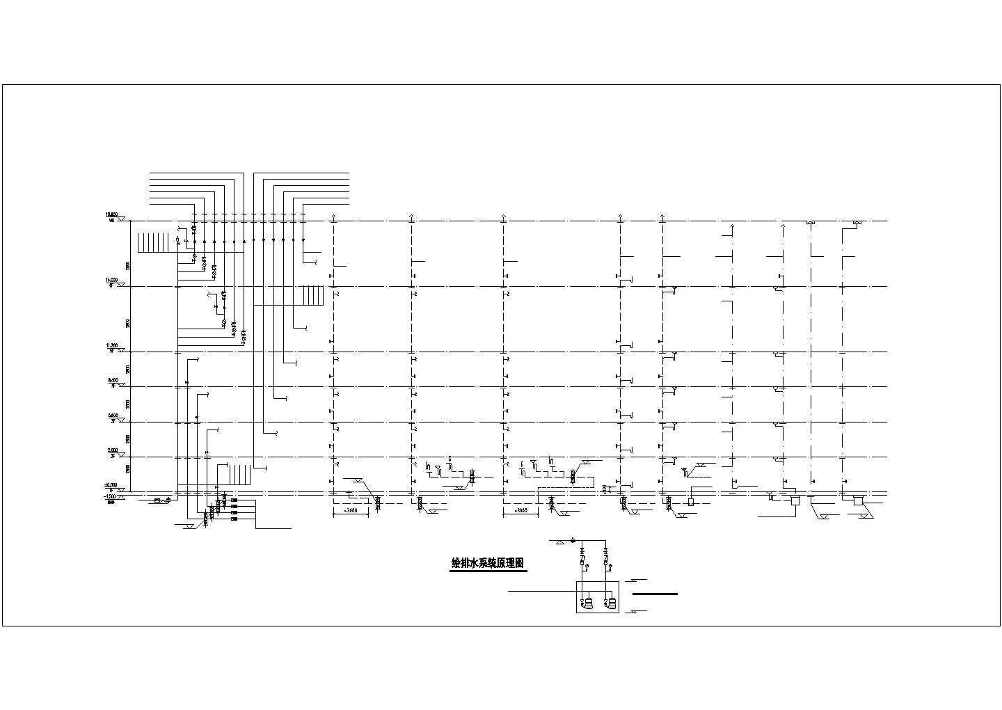 6层砖混结构住宅楼全套给排水设计CAD图纸（含半地下室/2套方案）