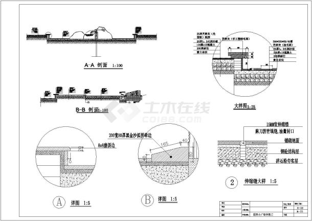 某镇游园景观CAD大样设计园形小广场详图-图一