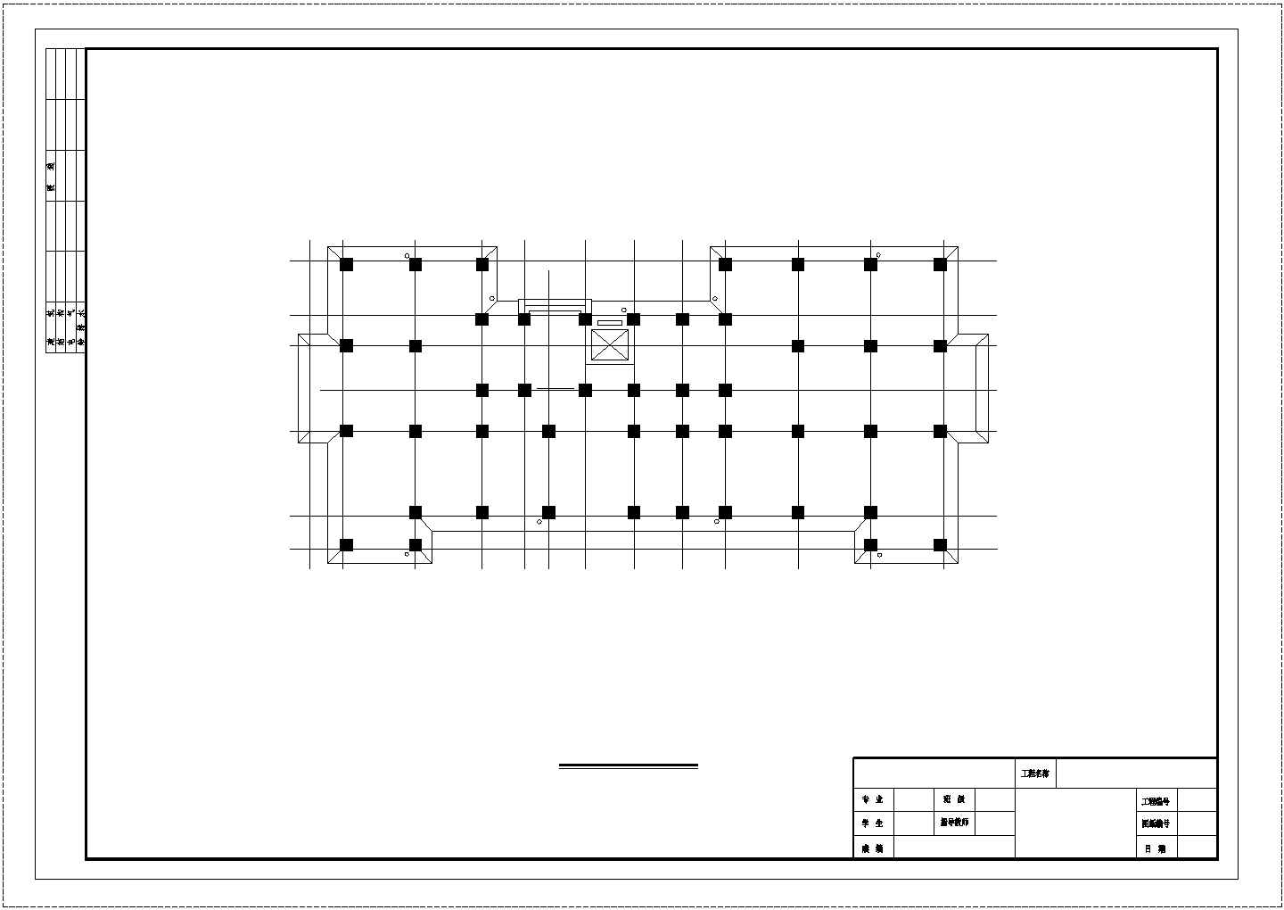 某九层框架结构住宅楼底层车库CAD设计大样完整平面图