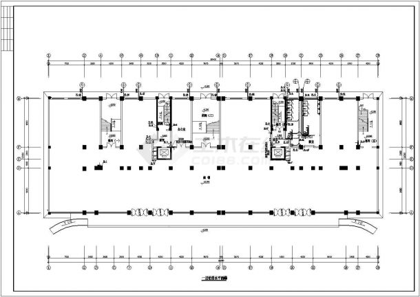 长66.4米 宽23.25米 -1+16层商住楼给排水施工图-图一