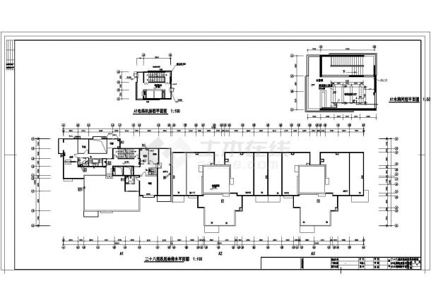 长75.2米 宽21.9米 -2+28层综合楼给排水施工图-图二