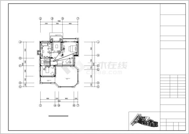 长15.9米 宽13.6米 半地下室+3层别墅电气施工设计图-图一