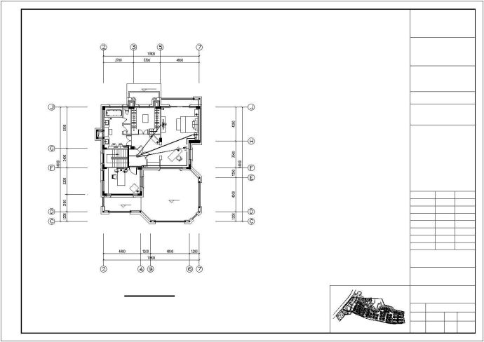 长15.9米 宽13.6米 半地下室+3层别墅电气施工设计图_图1