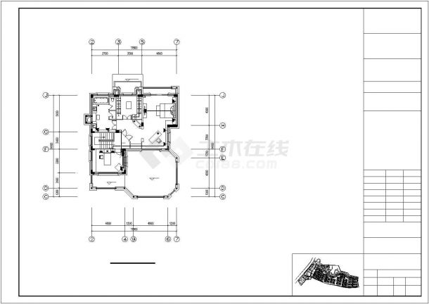 长15.9米 宽13.6米 半地下室+3层别墅电气施工设计图-图二