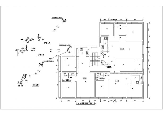 6500平米6层砖混结构住宅楼全套水暖施工设计CAD图纸（含地下层）_图1