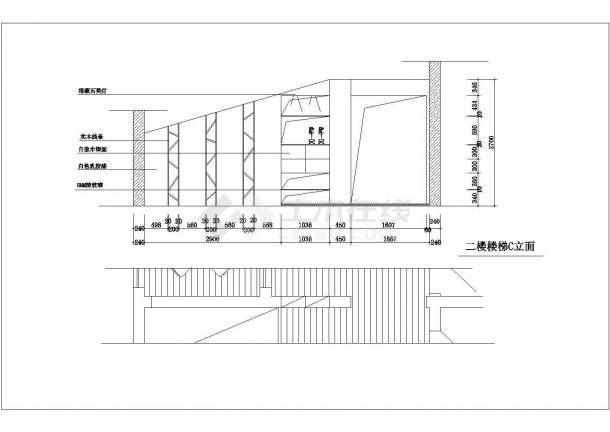 125平米三方二厅户型全套装修施工设计CAD图纸-图二