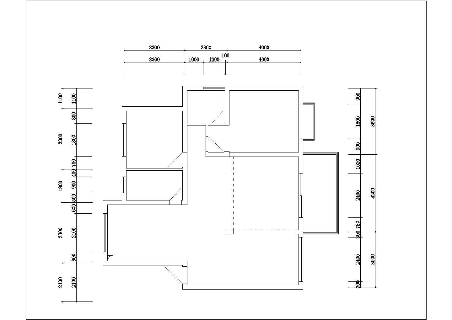 125平米三方二厅户型全套装修施工设计CAD图纸