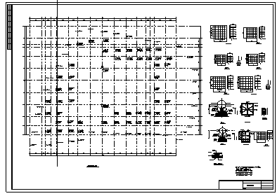 屋面设计_某管桁架结构空间网架钢结构屋面结构施工cad图(带效果图)-图二