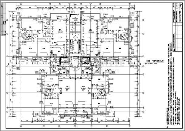 柳州住宅小区工程十八层住宅楼建筑施工图-图二