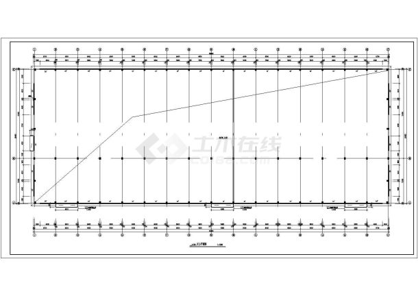 某地大型连跨厂房建筑施工图纸-图一