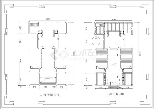 某安徽培德堂二层徽派民居古建筑CAD设计图纸-图一