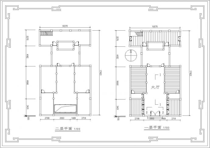 某安徽培德堂二层徽派民居古建筑CAD设计图纸_图1