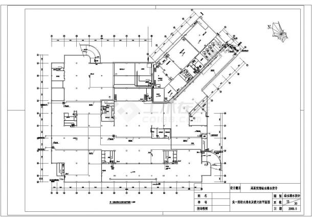 某带地下室宾馆给排水CAD设计施工完整全套图-图二