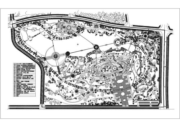 某平顶山公园CAD景观环境工程规划总平面-图一