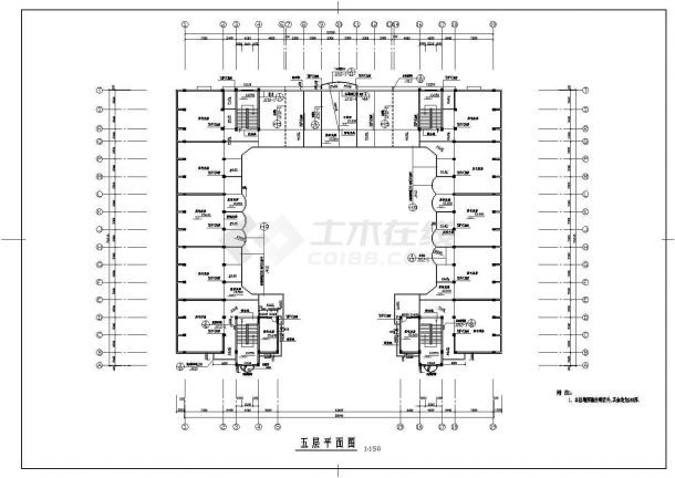 某重点中学全套CAD建筑结构设计施工图-图二