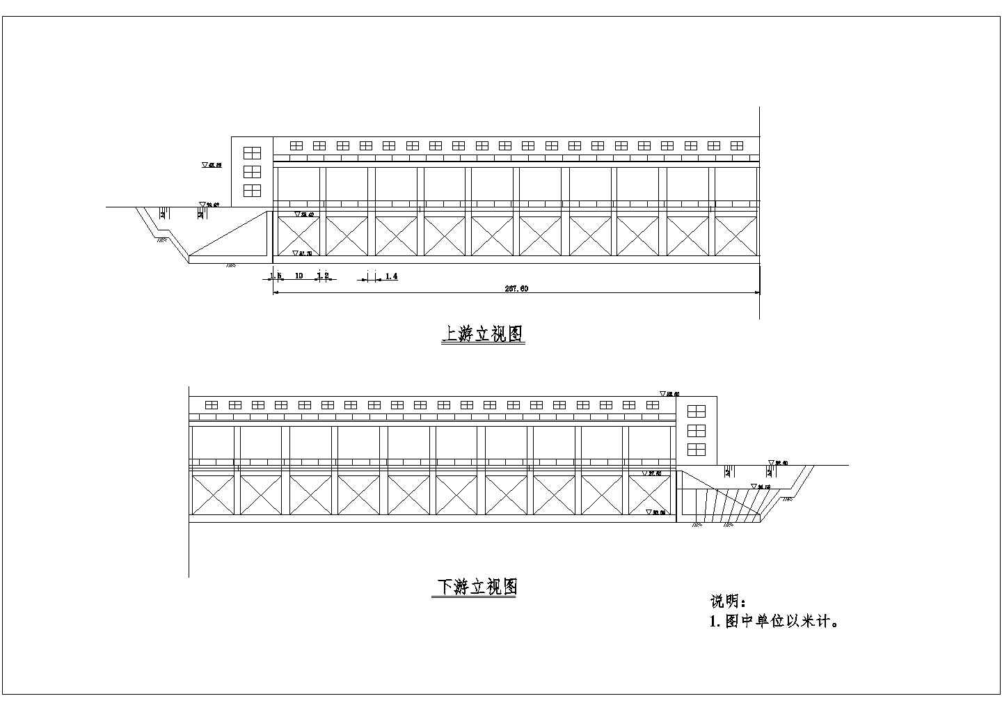 水电站水闸结构CAD规划参考图