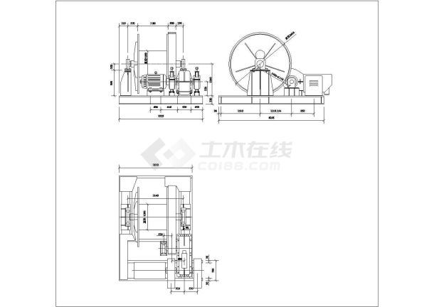 某15吨卷扬机CAD大样节点构造图-图一