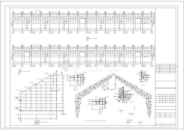 襄阳市某大型摩托车工厂单层钢结构厂房全套建筑设计CAD图纸-图一
