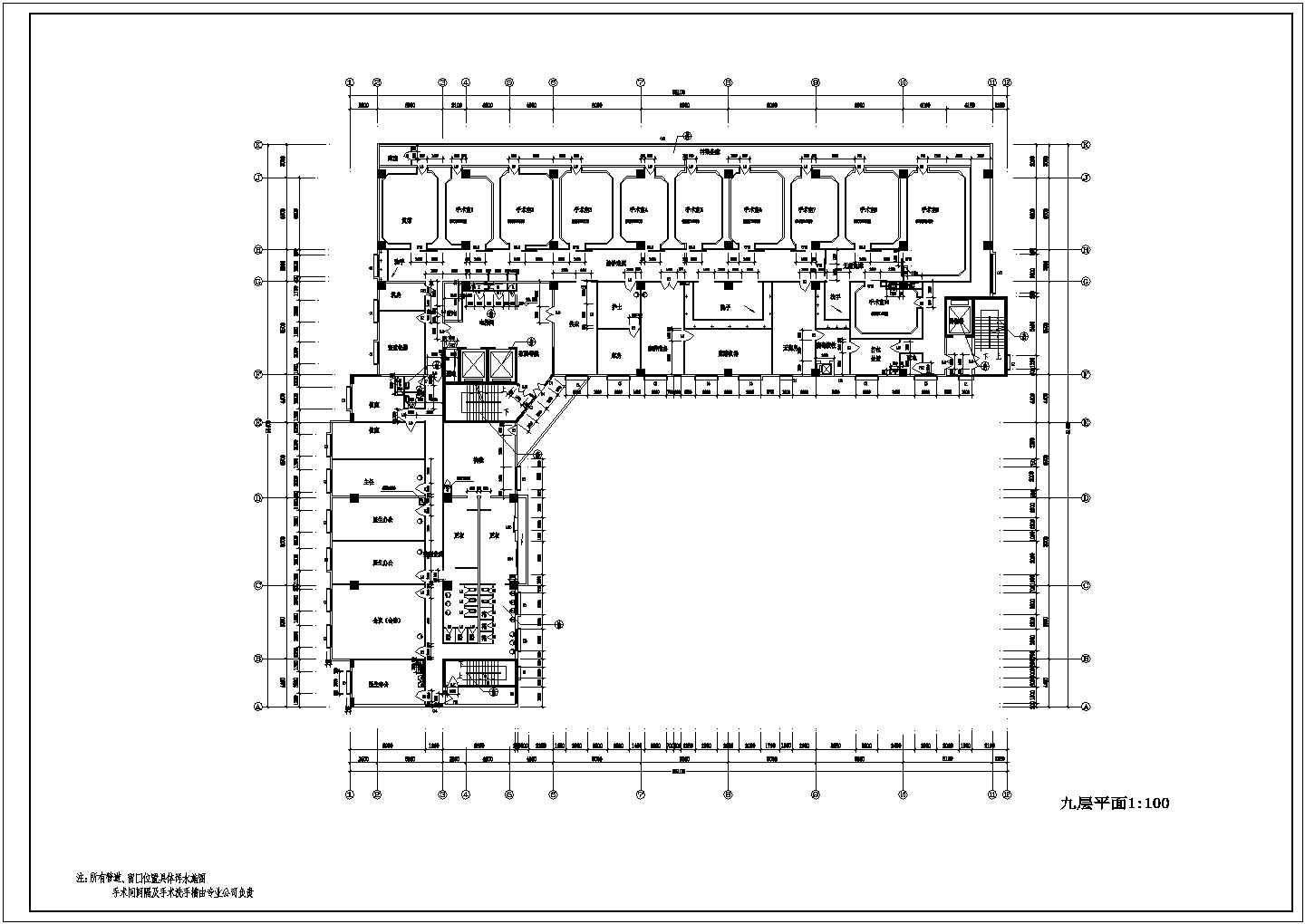 某十三层医院建筑方案CAD图纸