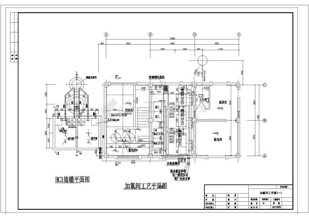 某城市污水处理厂成套图纸加氯加药间CAD给排水构造设计图-图一